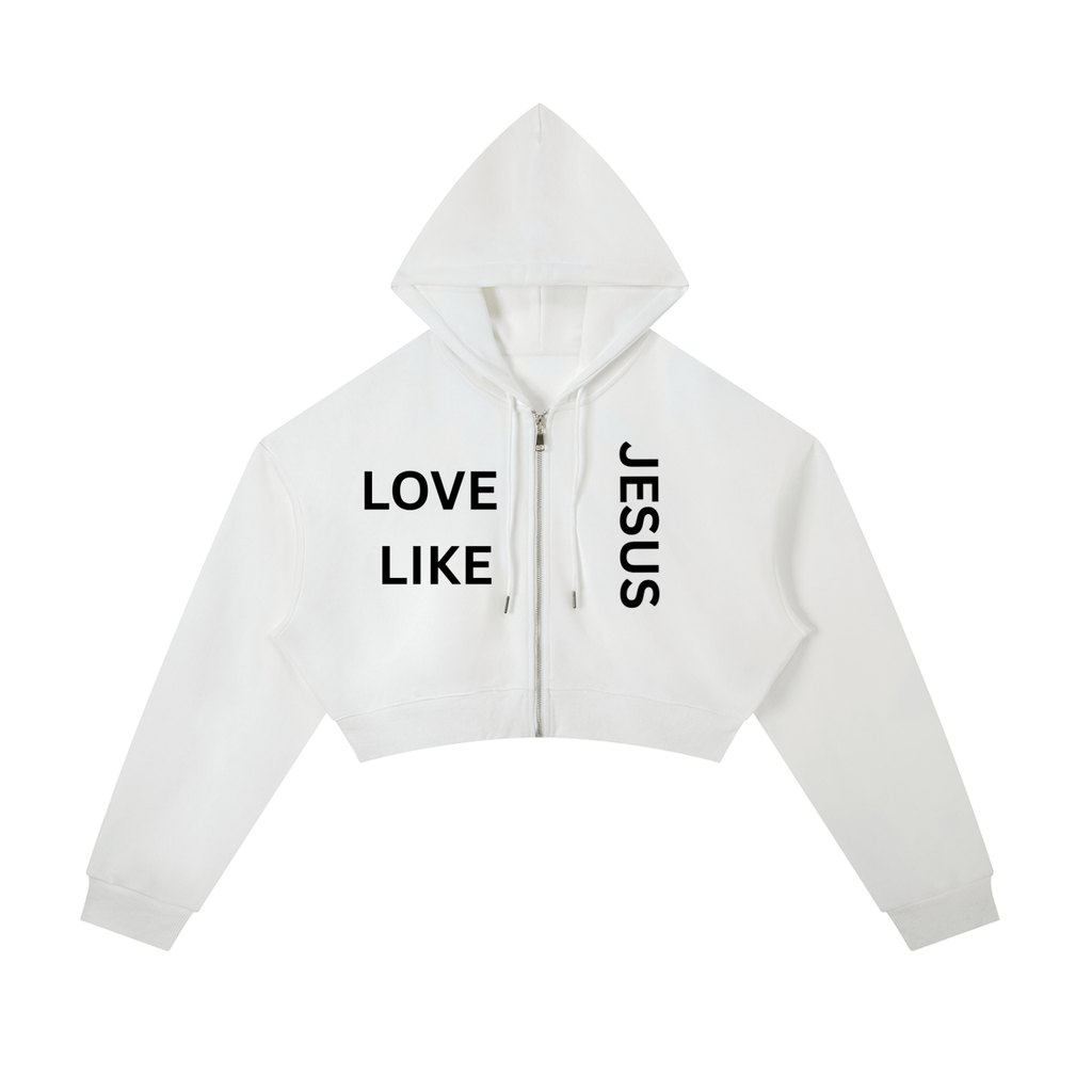 Love Like Jesus Cropped Zip-Up Hoodie