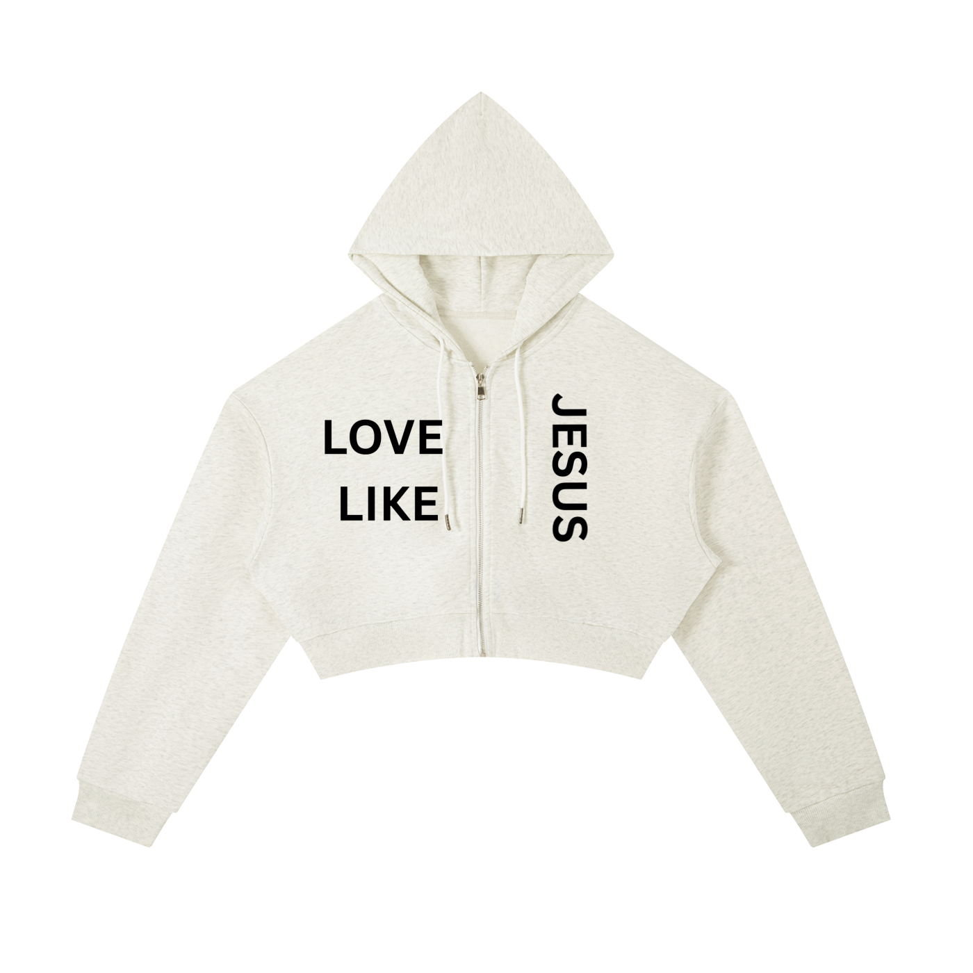 Love Like Jesus Cropped Zip-Up Hoodie